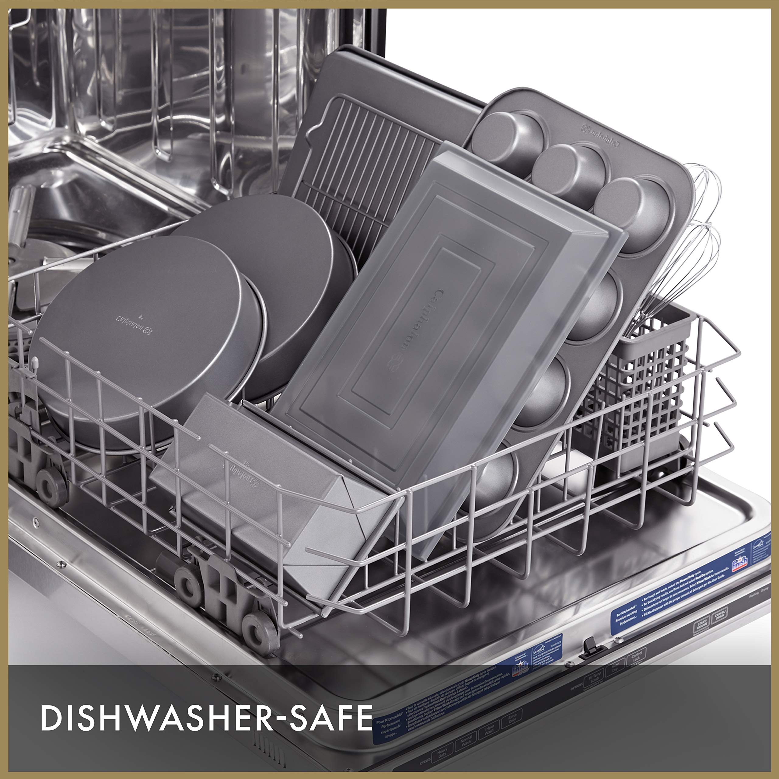 Calphalon 10-Piece Nonstick Bakeware Set Includes Baking Sheet Cookie Sheet Cake Pans Muffin Pan and More Dishwasher Safe Silver - Image 6