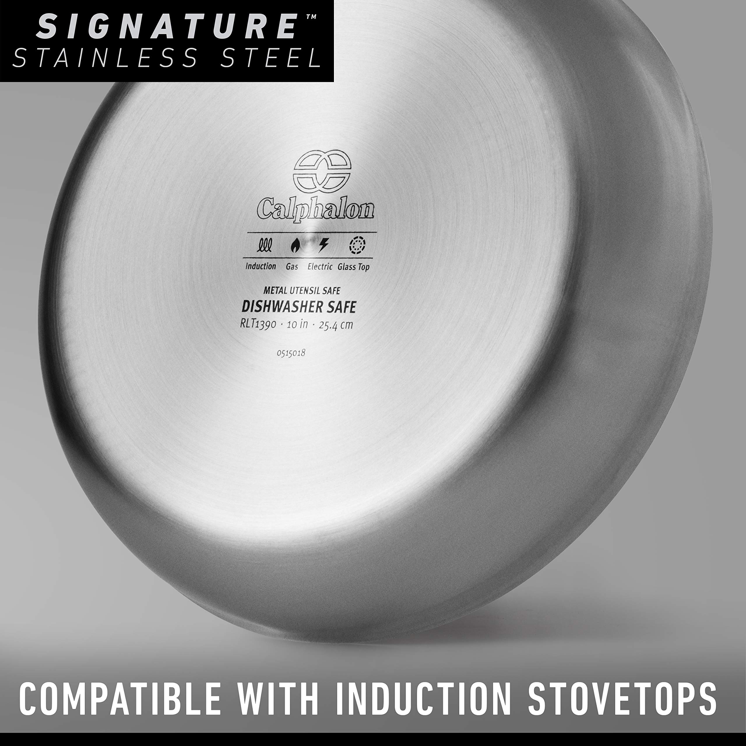 Calphalon 5-Ply Stainless Steel Cookware Set 10 Piece Includes Frying Pans, Pots and Pans Set, Induction, Oven Safe 500F, Silver - Image 6