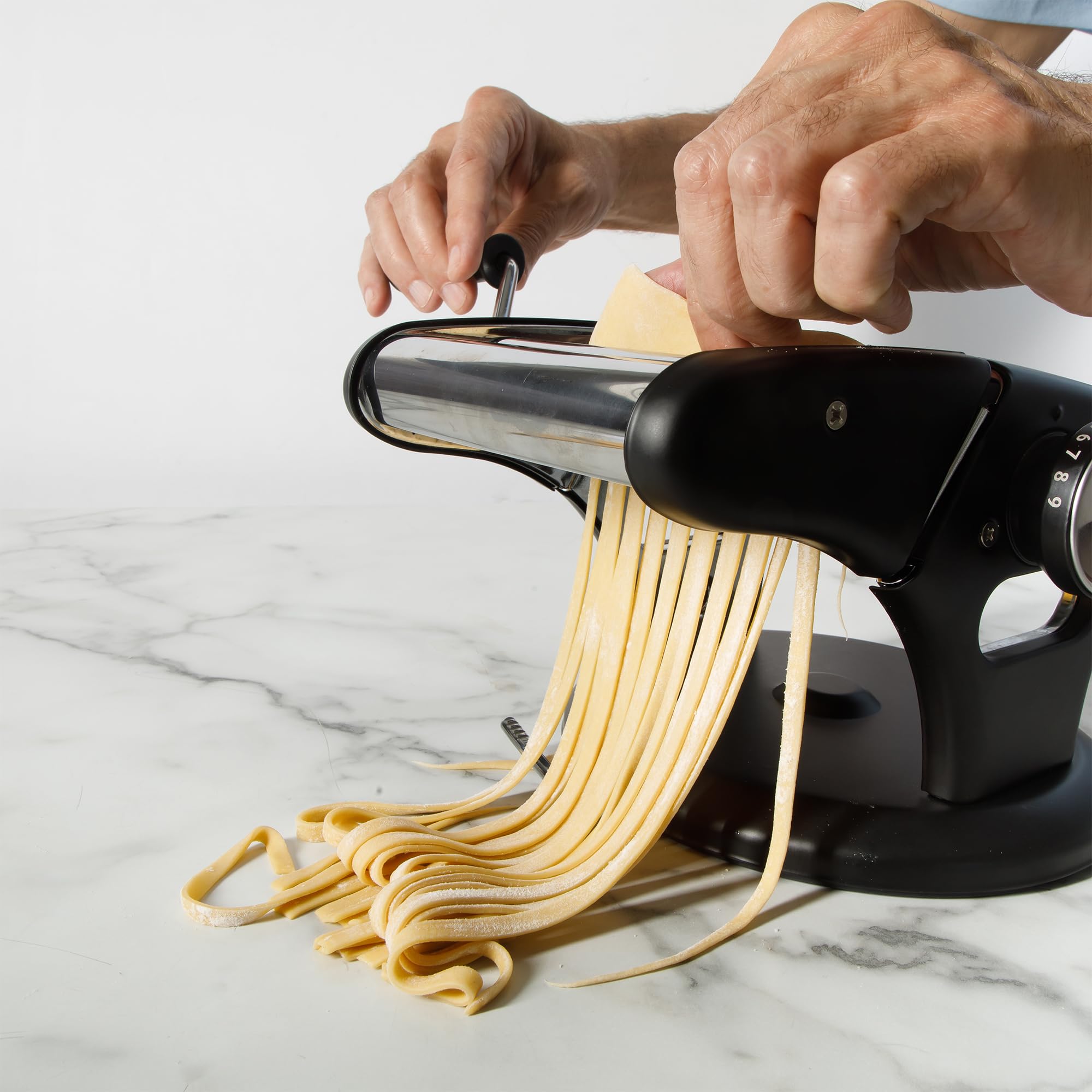 Calphalon Aero Heavy Duty Manual Pasta Maker Machine Noodle Maker w/Rollers & Cutters - Spaghetti, Fettuccini, Lasagna or Dumpling Skin - Image 7