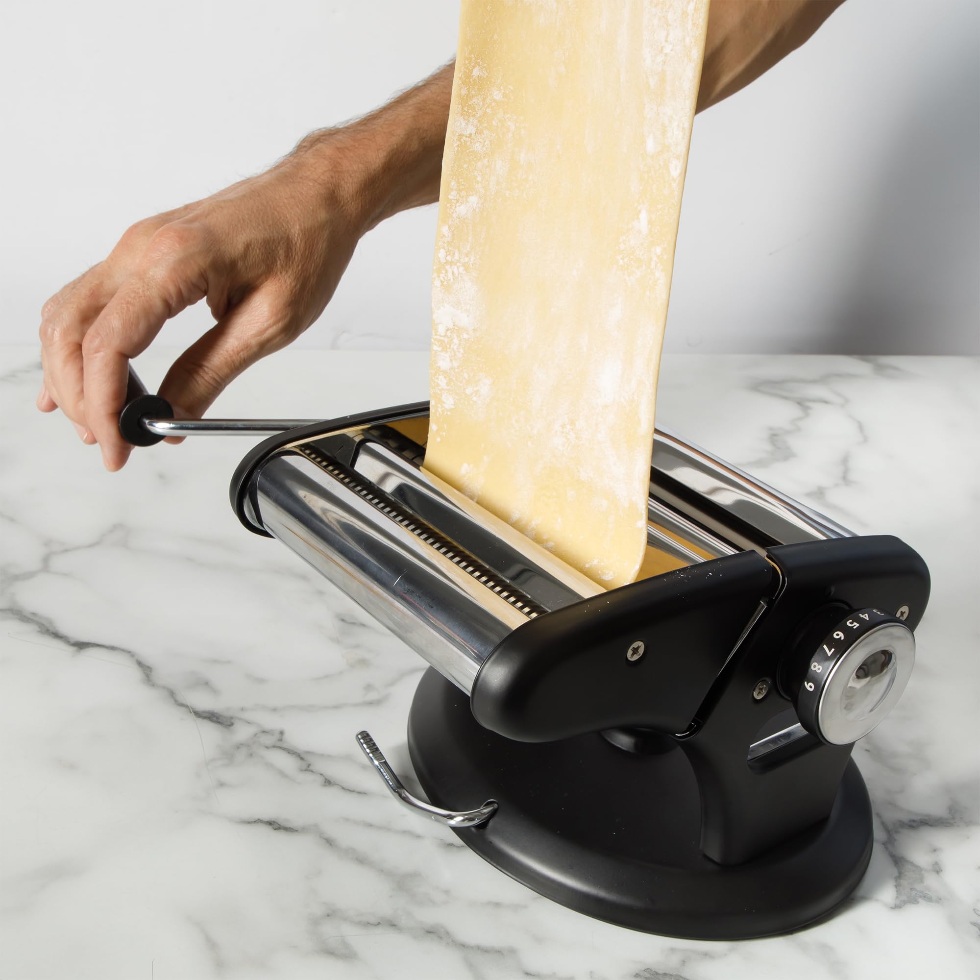 Calphalon Aero Heavy Duty Manual Pasta Maker Machine Noodle Maker w/Rollers & Cutters - Spaghetti, Fettuccini, Lasagna or Dumpling Skin - Image 9