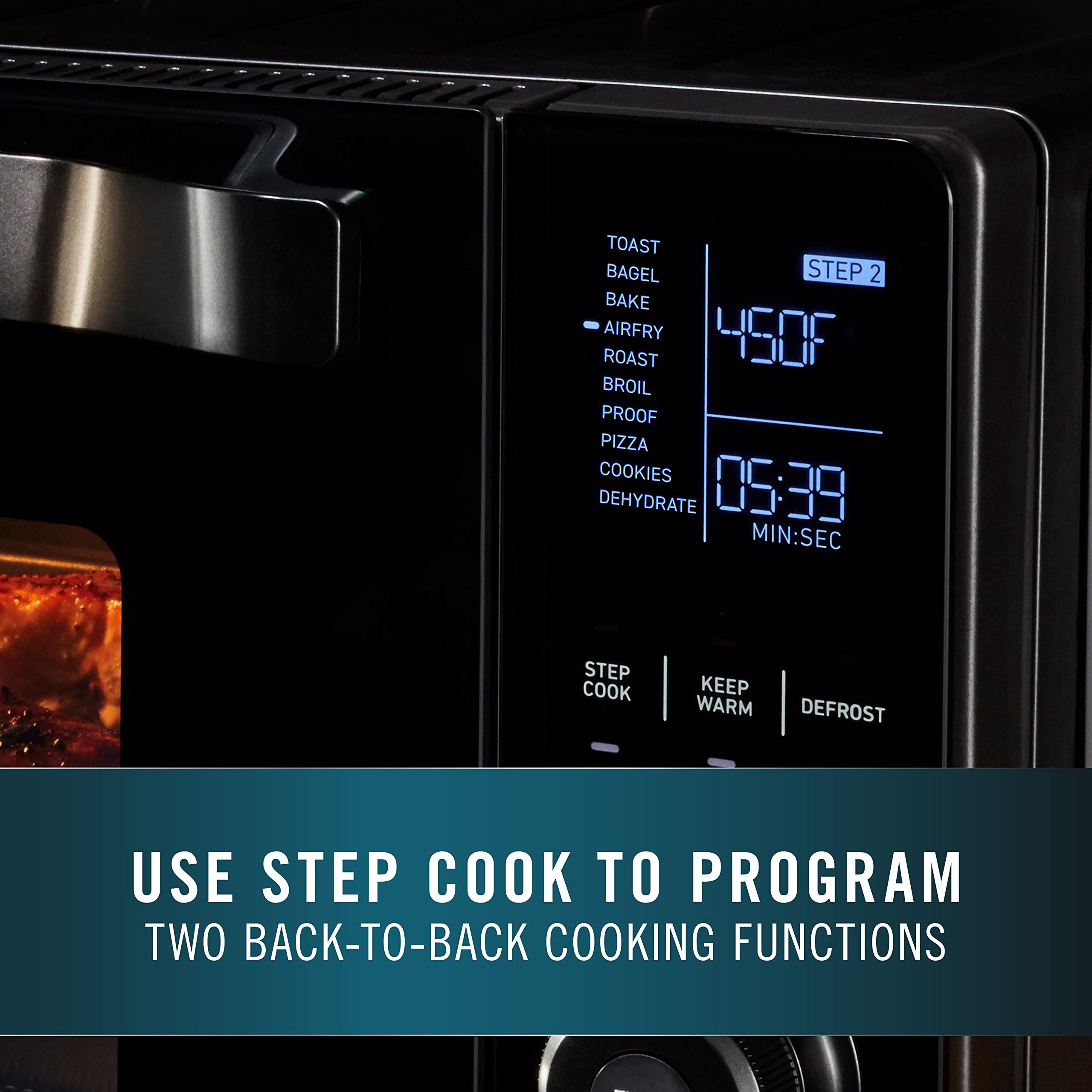 Calphalon Air Fryer Oven, 11-in-1 Toaster Oven Air Fryer Combo, Cool Touch Exterior, 26.4 QT/25 L, Fits 12" Pizza, Stainless Steel - Image 3