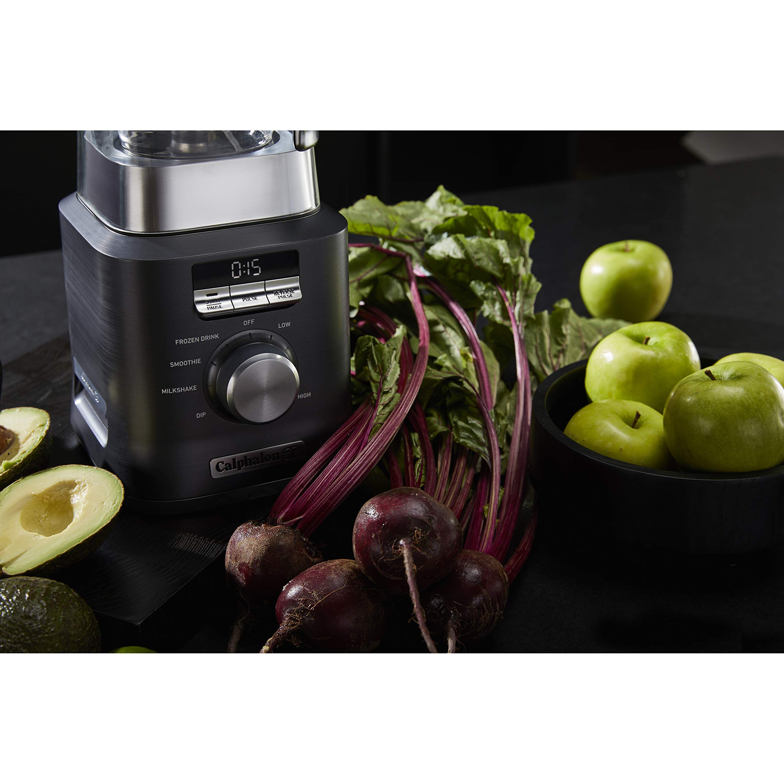 Calphalon Auto-Speed 68 Oz Blender with Blend-N-Go Smoothie Cup and BPA-free Tritan Jar | 1100-Watt Base, Dark Stainless Steel - Image 7