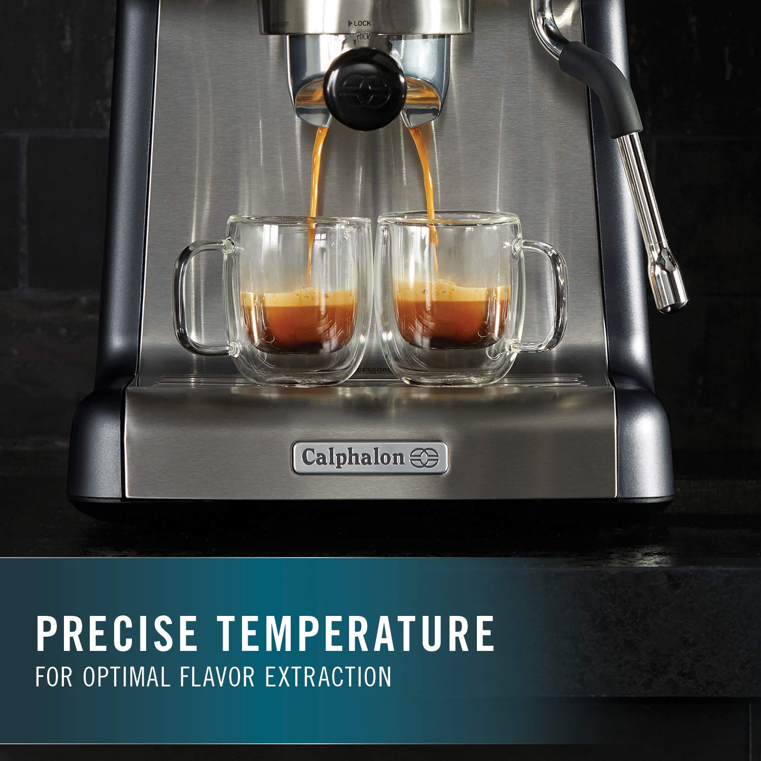 Calphalon BVCLECMP1 Temp iQ Espresso Machine with Steam Wand, Stainless - Image 3