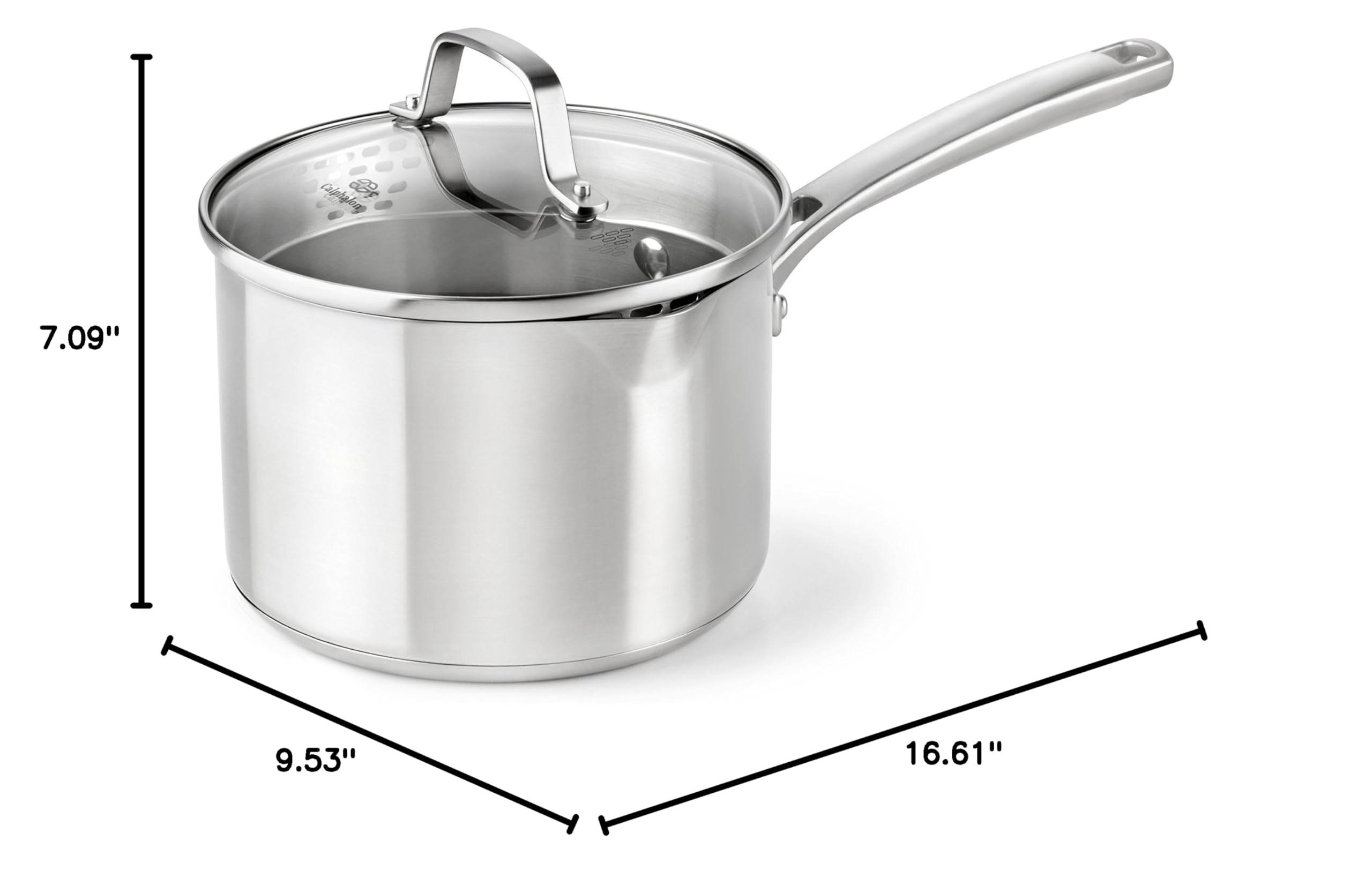Calphalon Classic Stainless Steel Sauce Pan, 3.5-Quart, Impact-Bonded Aluminum Base, Stay-Cool Handles - Image 7