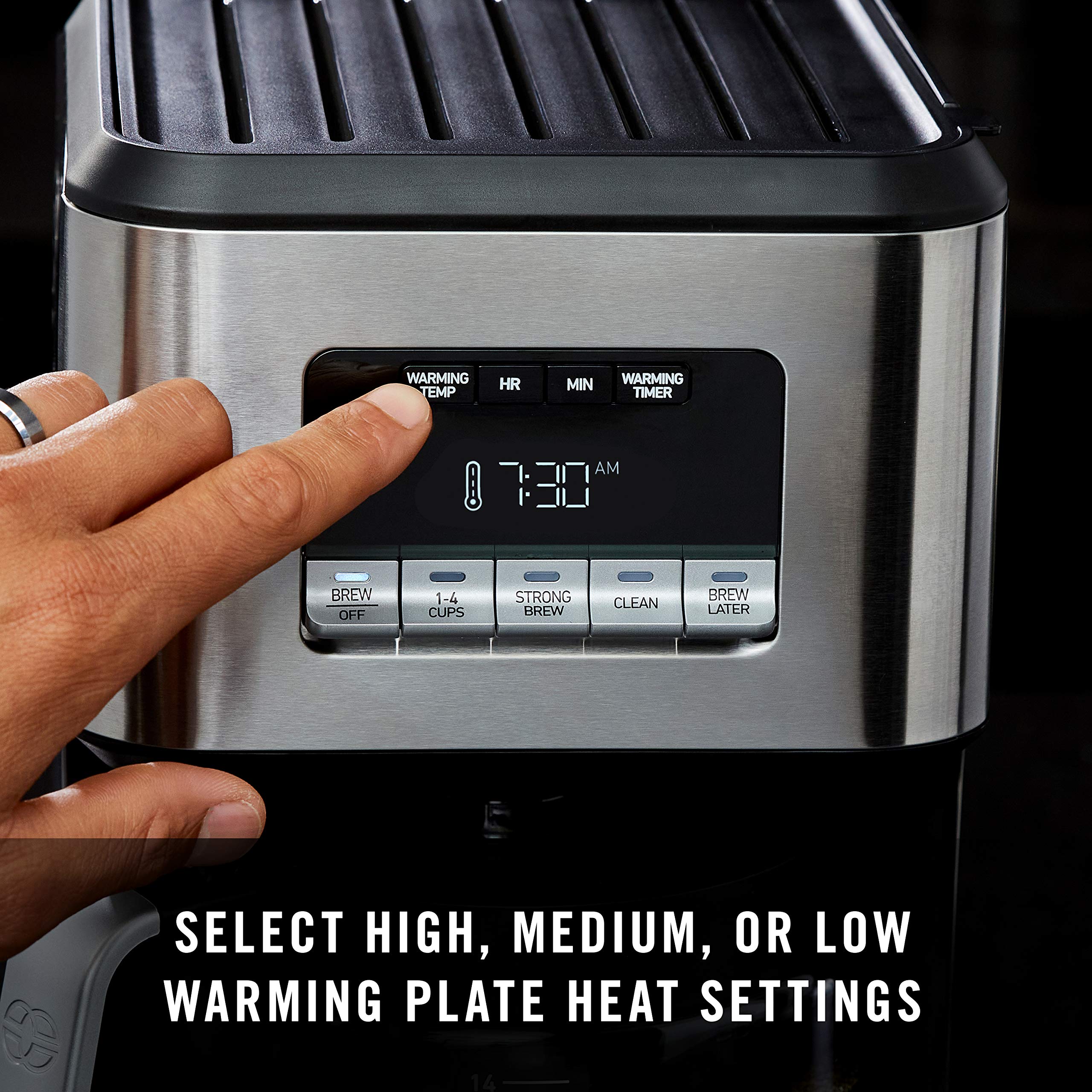 Calphalon Coffee Maker, Programmable Coffee Machine with Glass Carafe, 14 Cups, Stainless Steel - Image 4