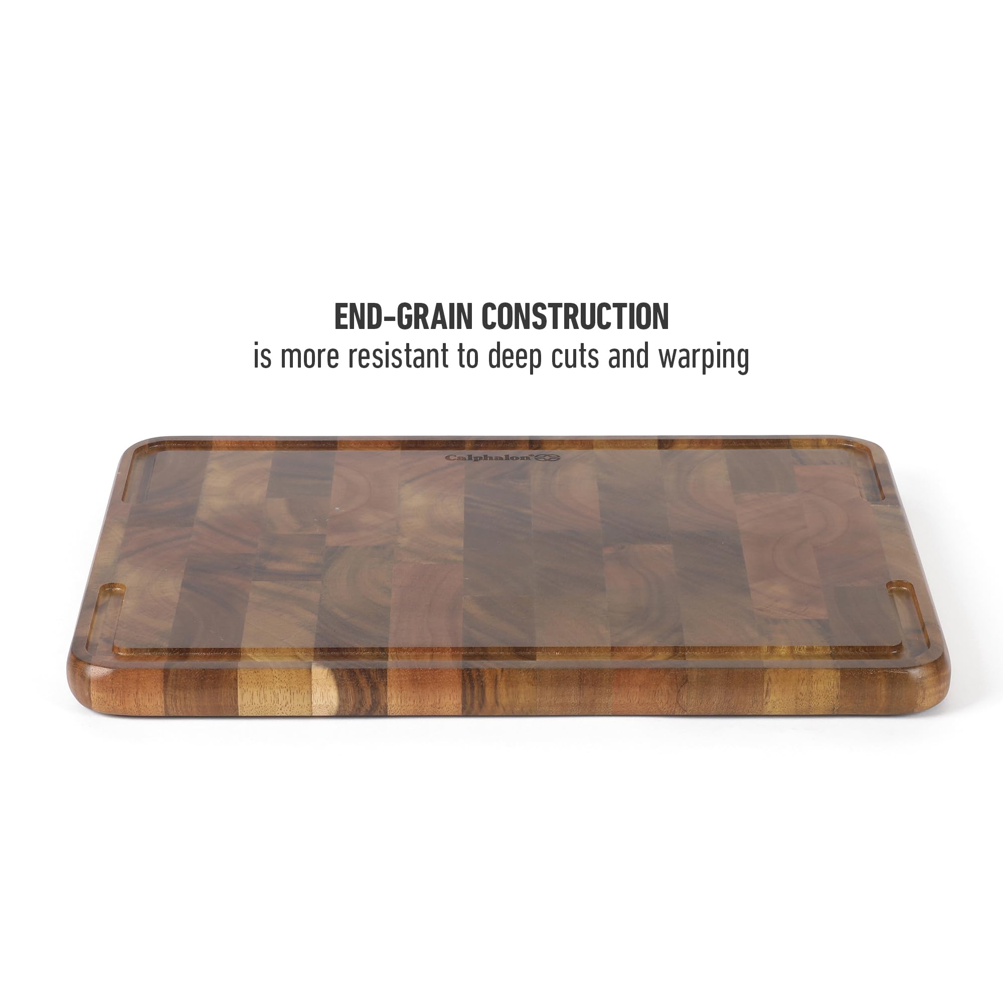 Calphalon Edge Guard 13.6 x 9.5 End Grain Acacia Wood Cutting Board - Image 5