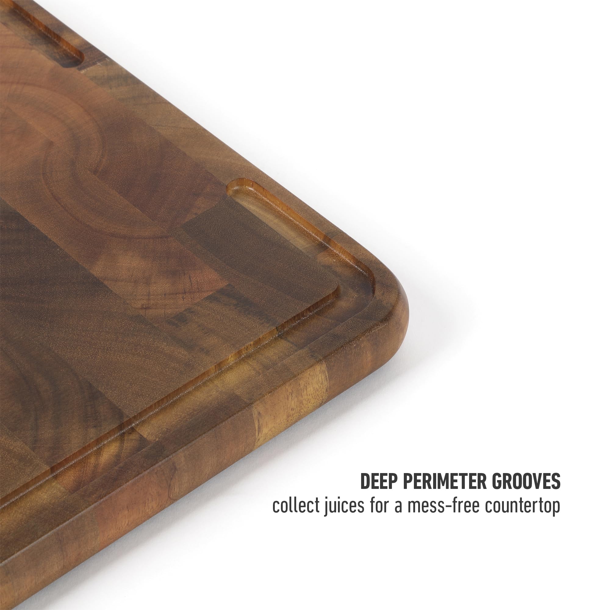 Calphalon Edge Guard 13.6 x 9.5 End Grain Acacia Wood Cutting Board - Image 7