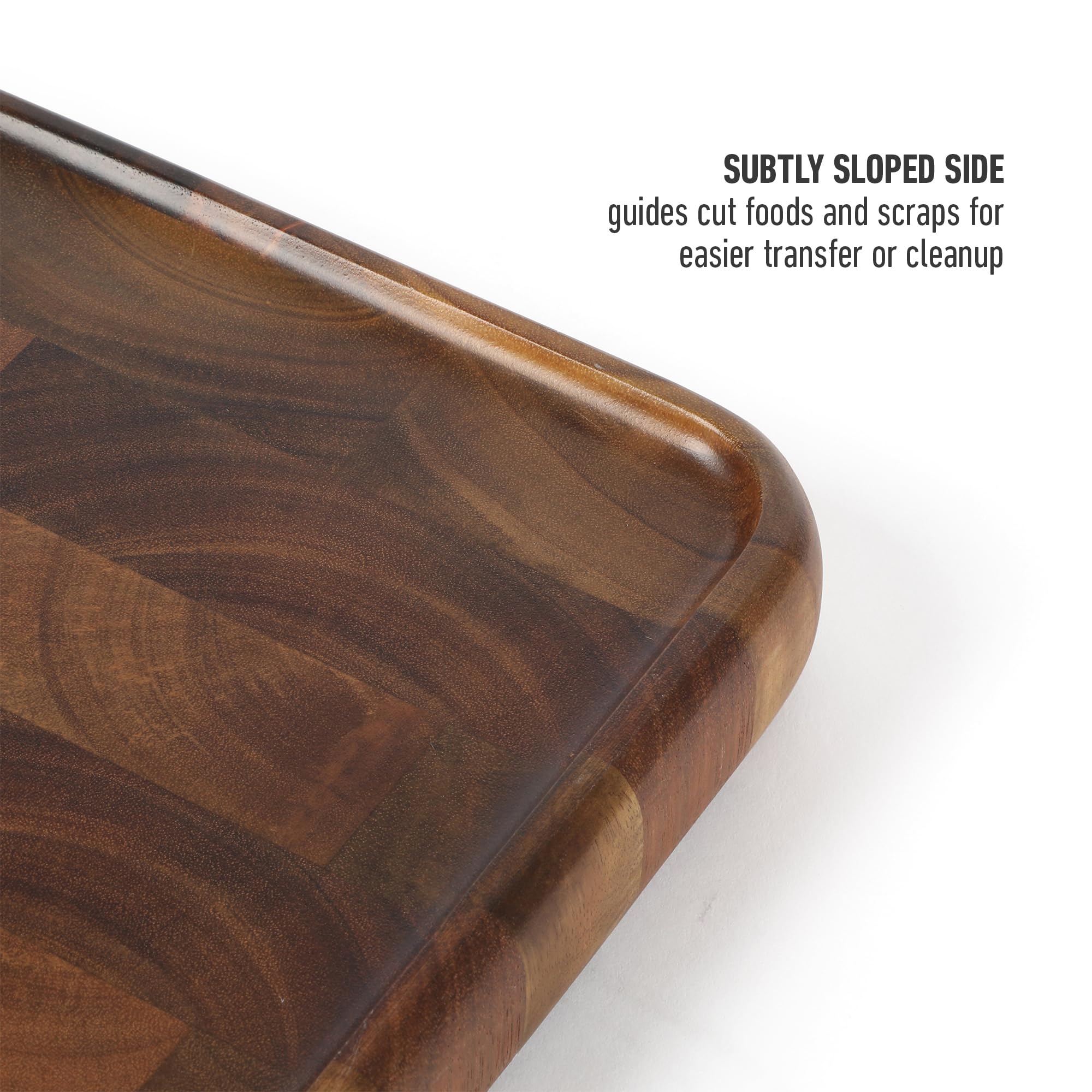 Calphalon Edge Guard 13.6 x 9.5 End Grain Acacia Wood Cutting Board - Image 8