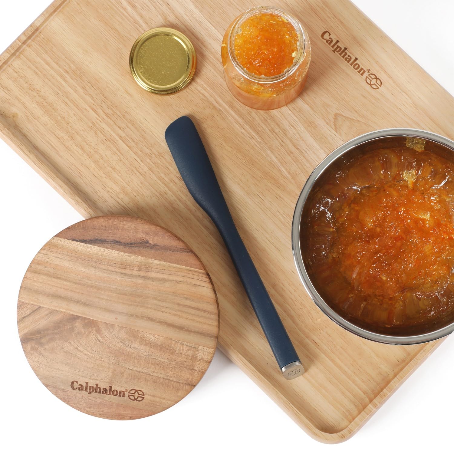 Calphalon Edge Silicone Flexible 9" Jar Scraper - Navy Blue - Image 8