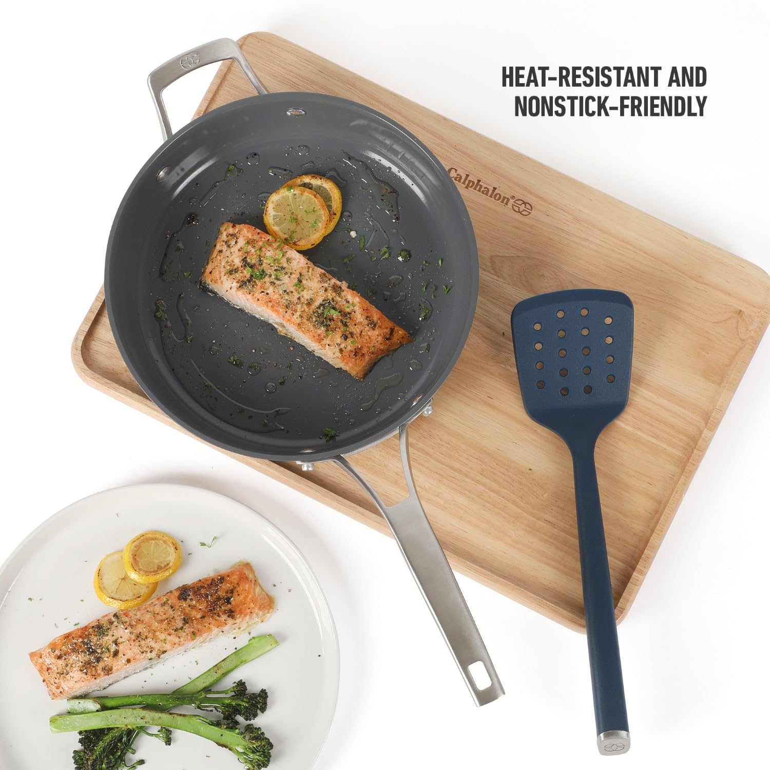 Calphalon Edge Silicone Flexible Slotted Turner - Navy Blue - Image 3