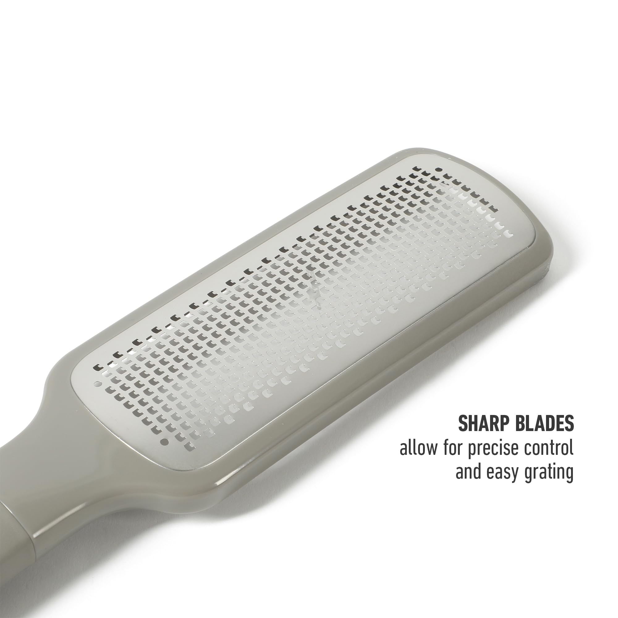 Calphalon Edge Stainless Steel Handheld Cheese Grater W/Cover & Rubber Handle - Taupe - Image 5