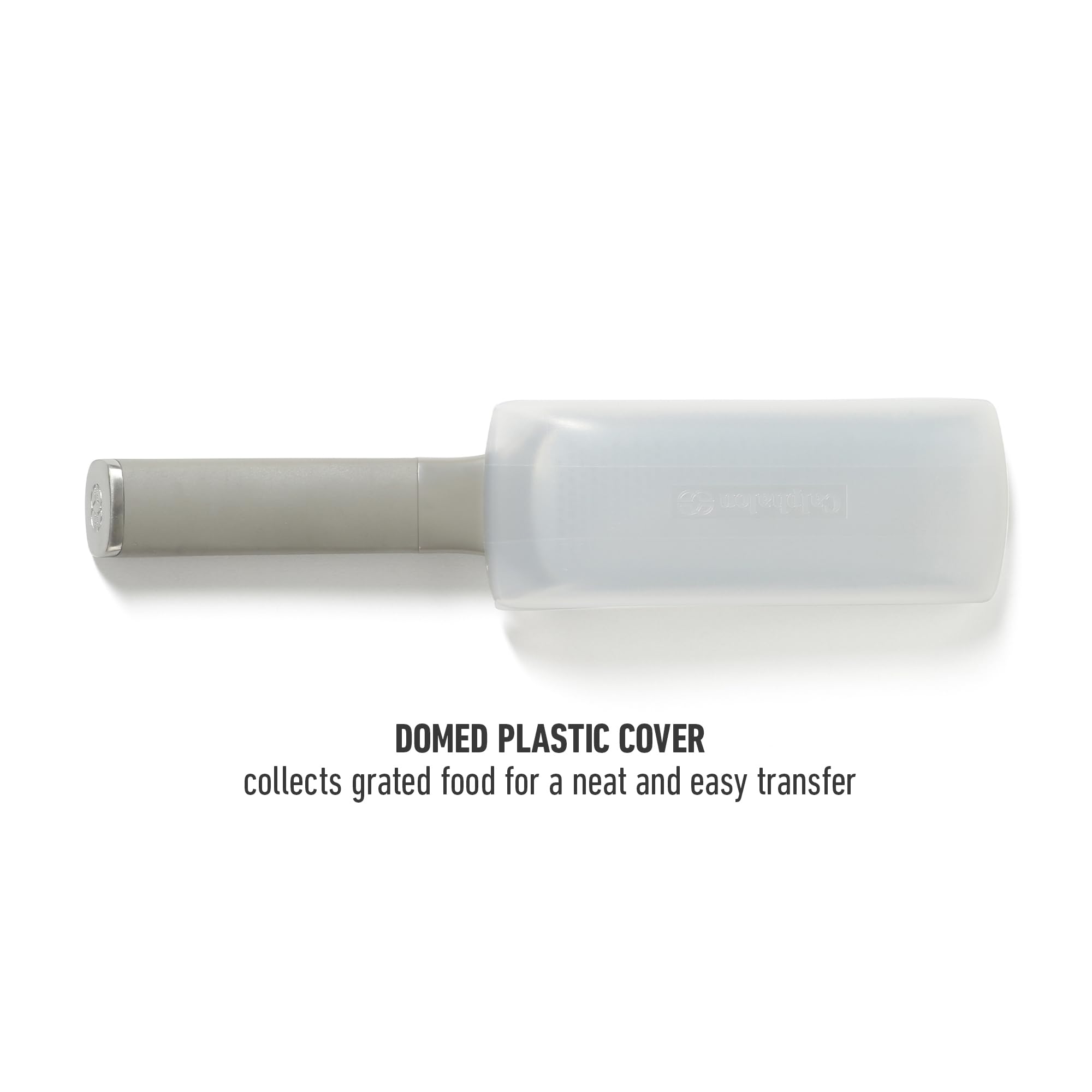 Calphalon Edge Stainless Steel Handheld Cheese Grater W/Cover & Rubber Handle - Taupe - Image 7