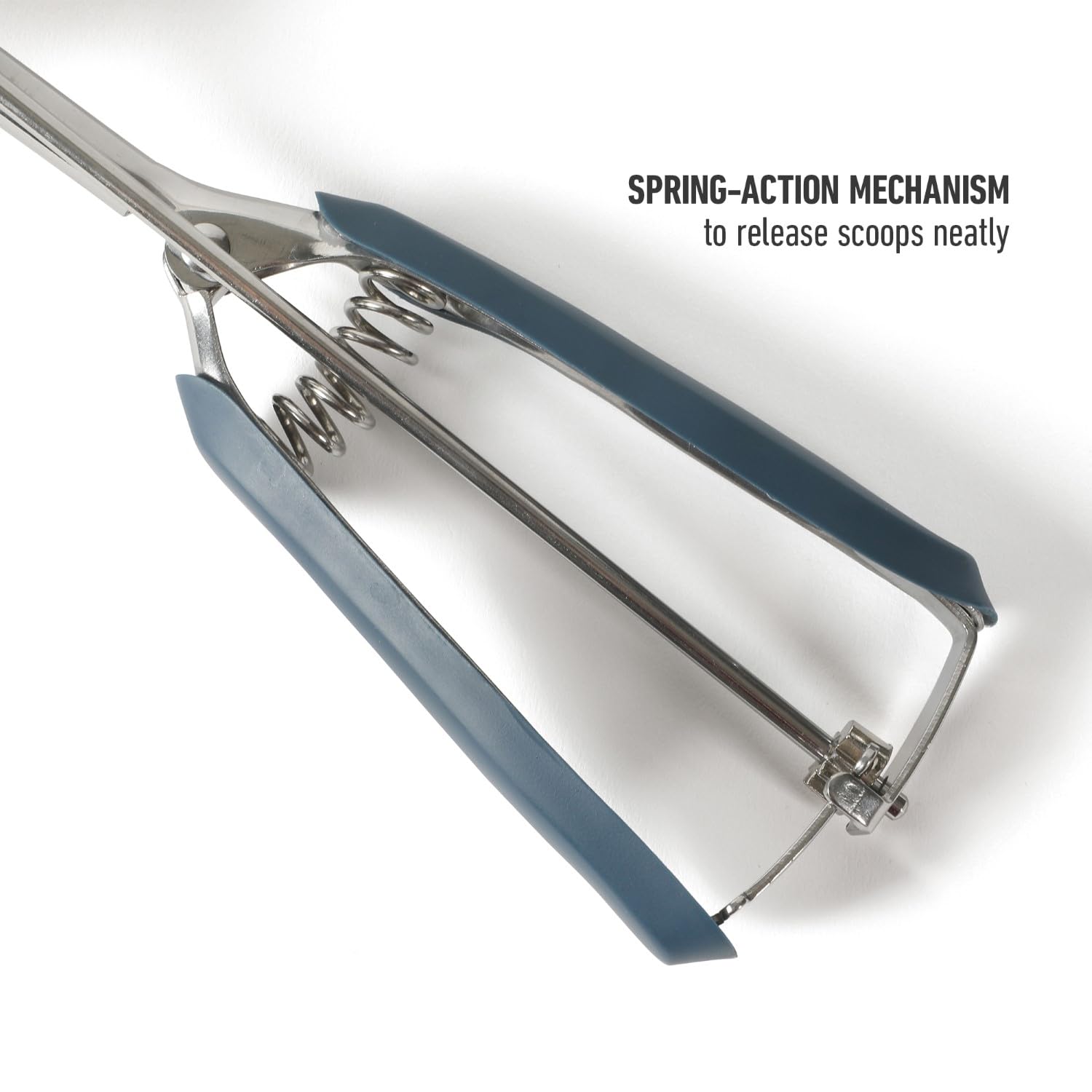 Calphalon Edge Stainless Steel Ice Cream & Cookie Scoop W/Trigger & Thermoplastic Rubber Handle - Navy Blue - Image 4