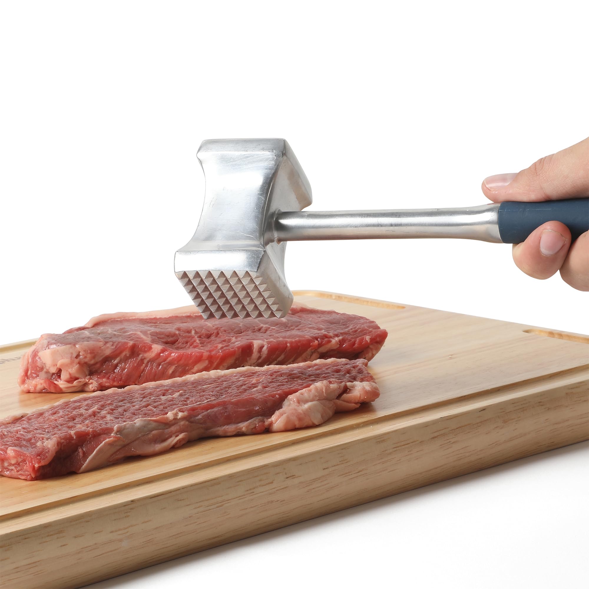 Calphalon Edge Stainless Steel Multi-Sided Meat Tenderizer w/Thermoplastic Rubber Handle - Navy Blue - Image 6