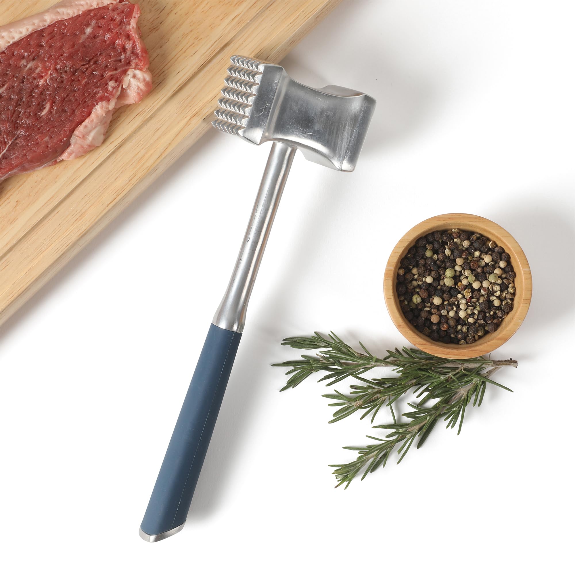 Calphalon Edge Stainless Steel Multi-Sided Meat Tenderizer w/Thermoplastic Rubber Handle - Navy Blue - Image 7