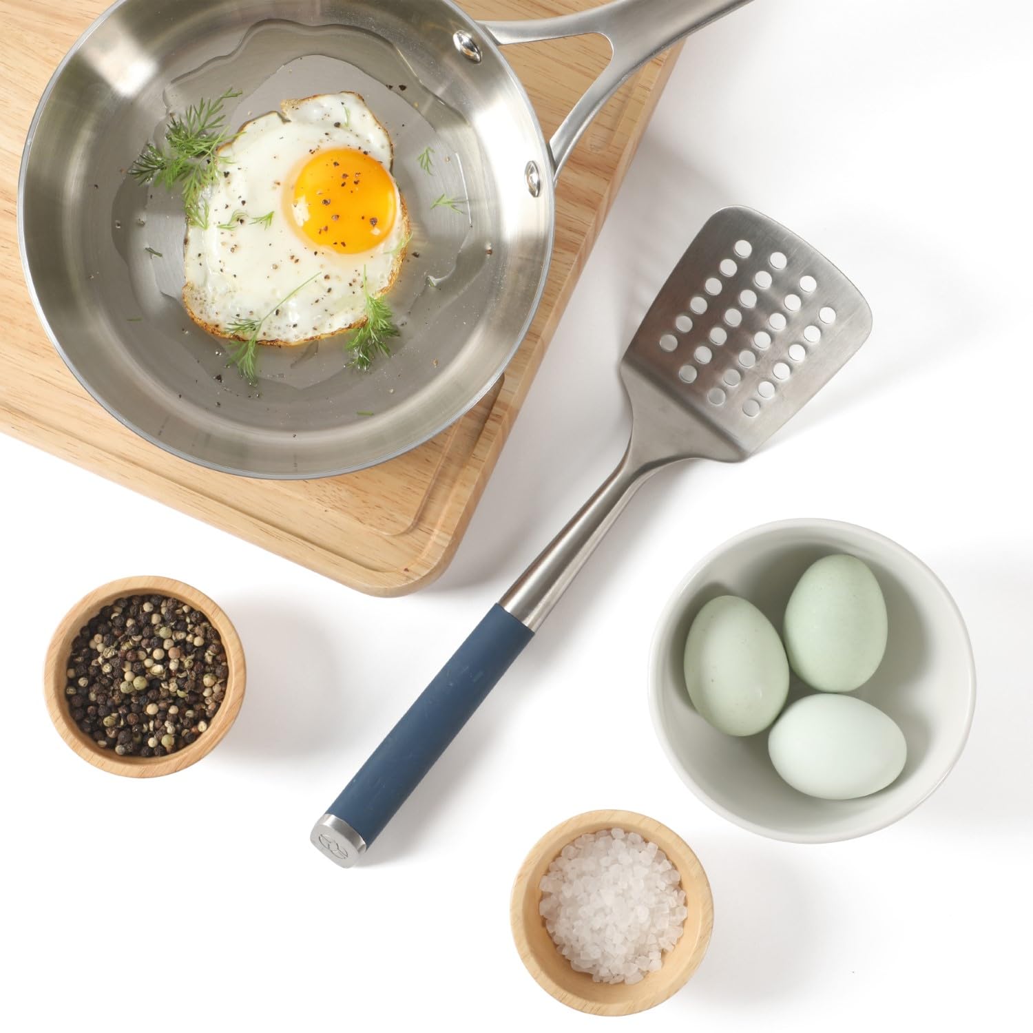 Calphalon Edge Stainless Steel Slotted Turner - Navy Blue - Image 3