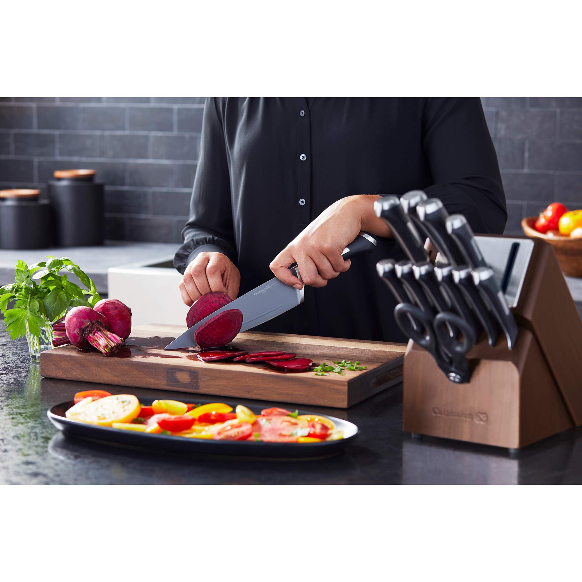 Calphalon Kitchen Knife Set with Self-Sharpening Block, 13-Piece NonStick Knives - Image 7
