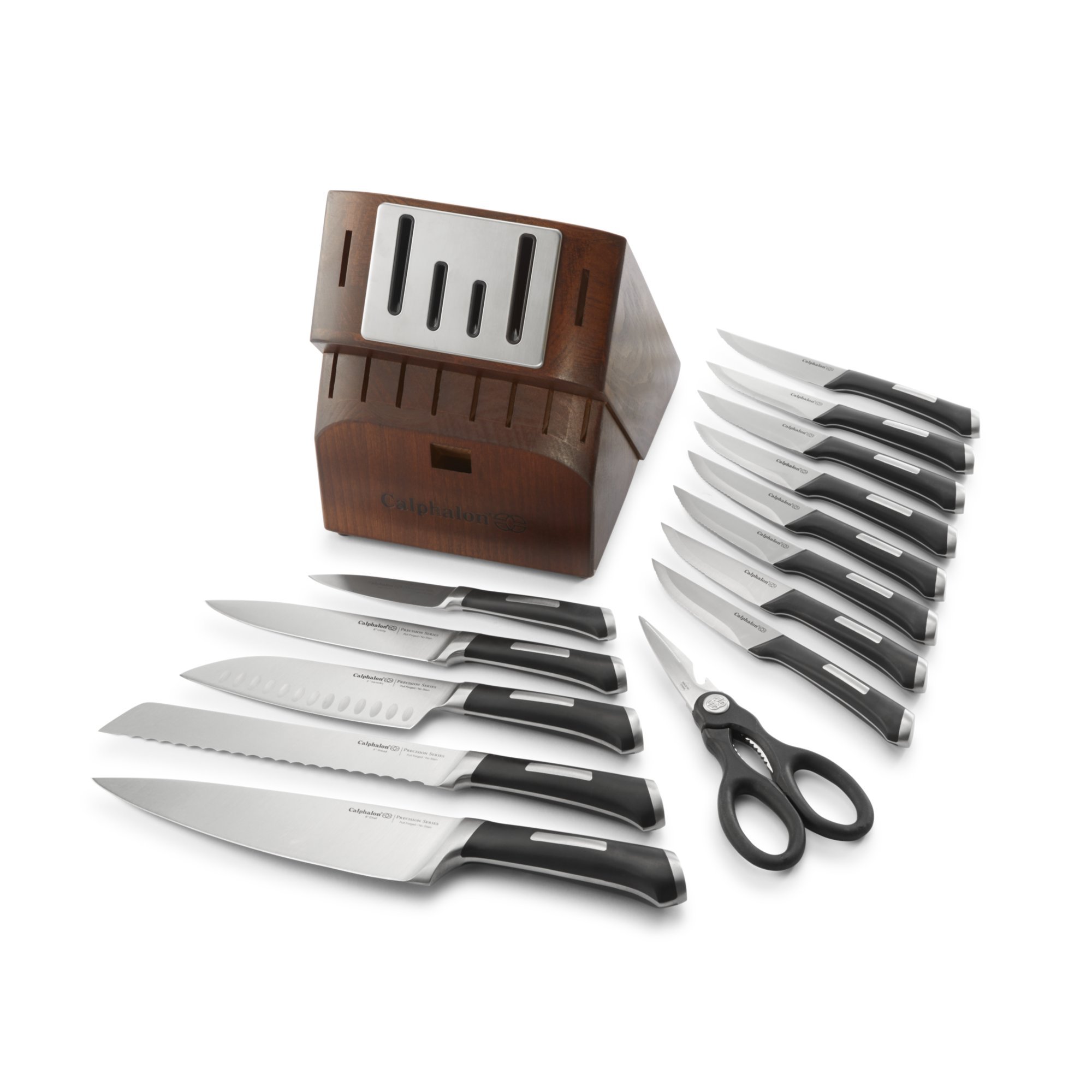 Calphalon Kitchen Knife Set with Self-Sharpening Block, 15-Piece Classic High Carbon Knives - Image 3