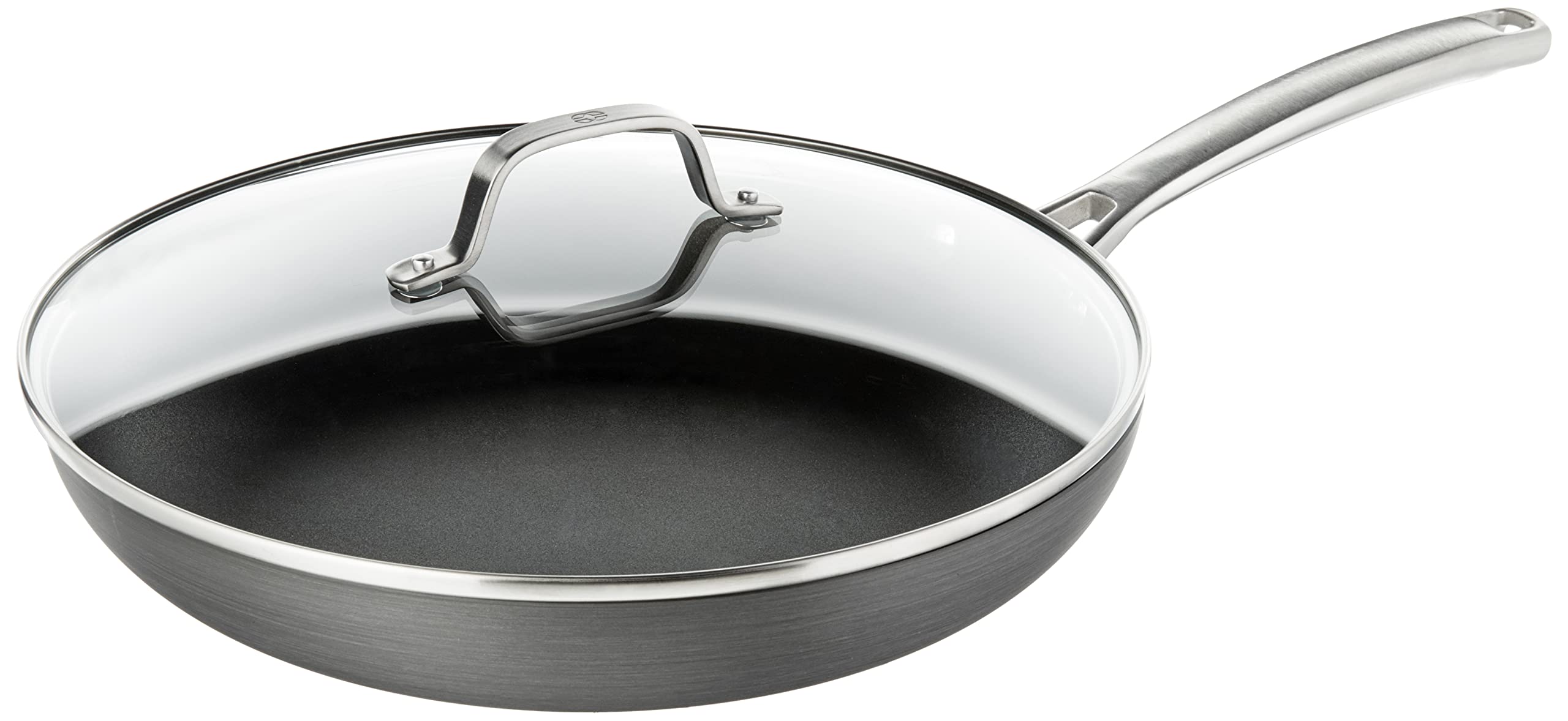 Calphalon Nonstick Frying Pan with Lid and Stay-Cool Handles, Dishwasher Safe, 12-Inch, Grey - Image 3