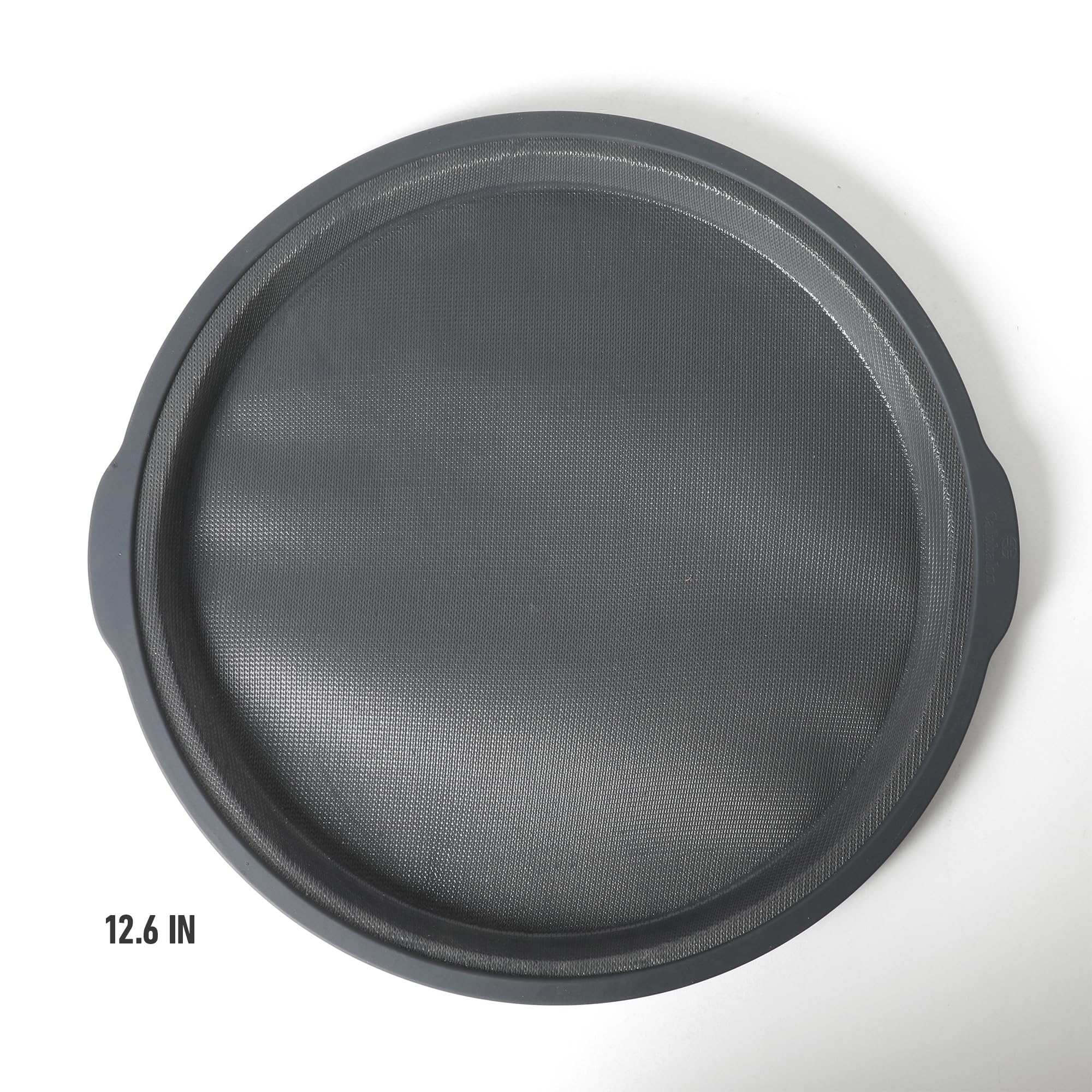 Calphalon Omni Exclusive GlassFlex Technology Flexible Silicone w/Micro-Woven Glass Ultra Air Flow 12.6 Inch Pizza Pan - Grey - Perfect Crisp Baking - Image 3