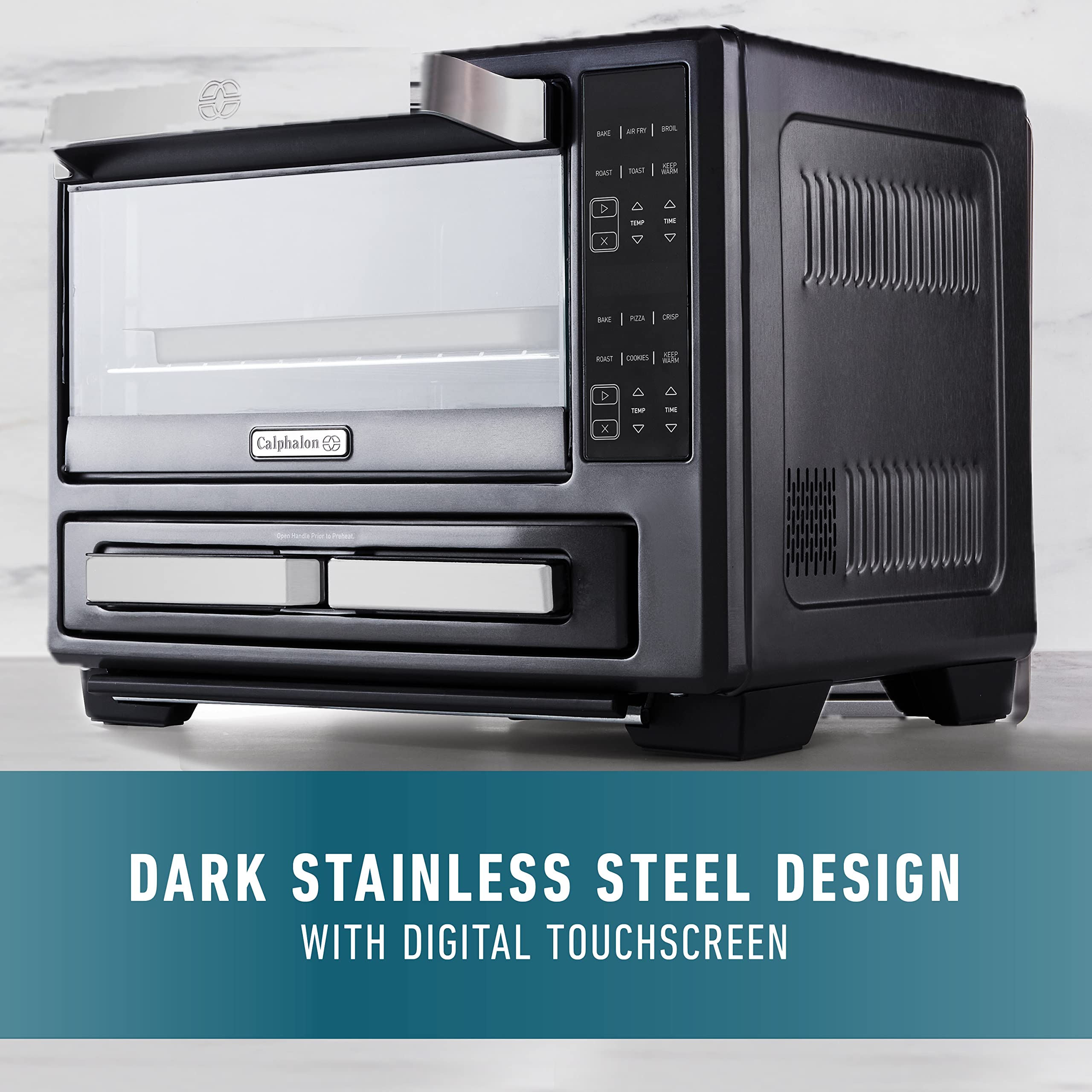 Calphalon Performance 12-in-1 Air Fry Toaster Oven with Dual Zone 12" Pizza Drawer Oven combo,Digital Precision Controls, Dark Stainless - Image 6