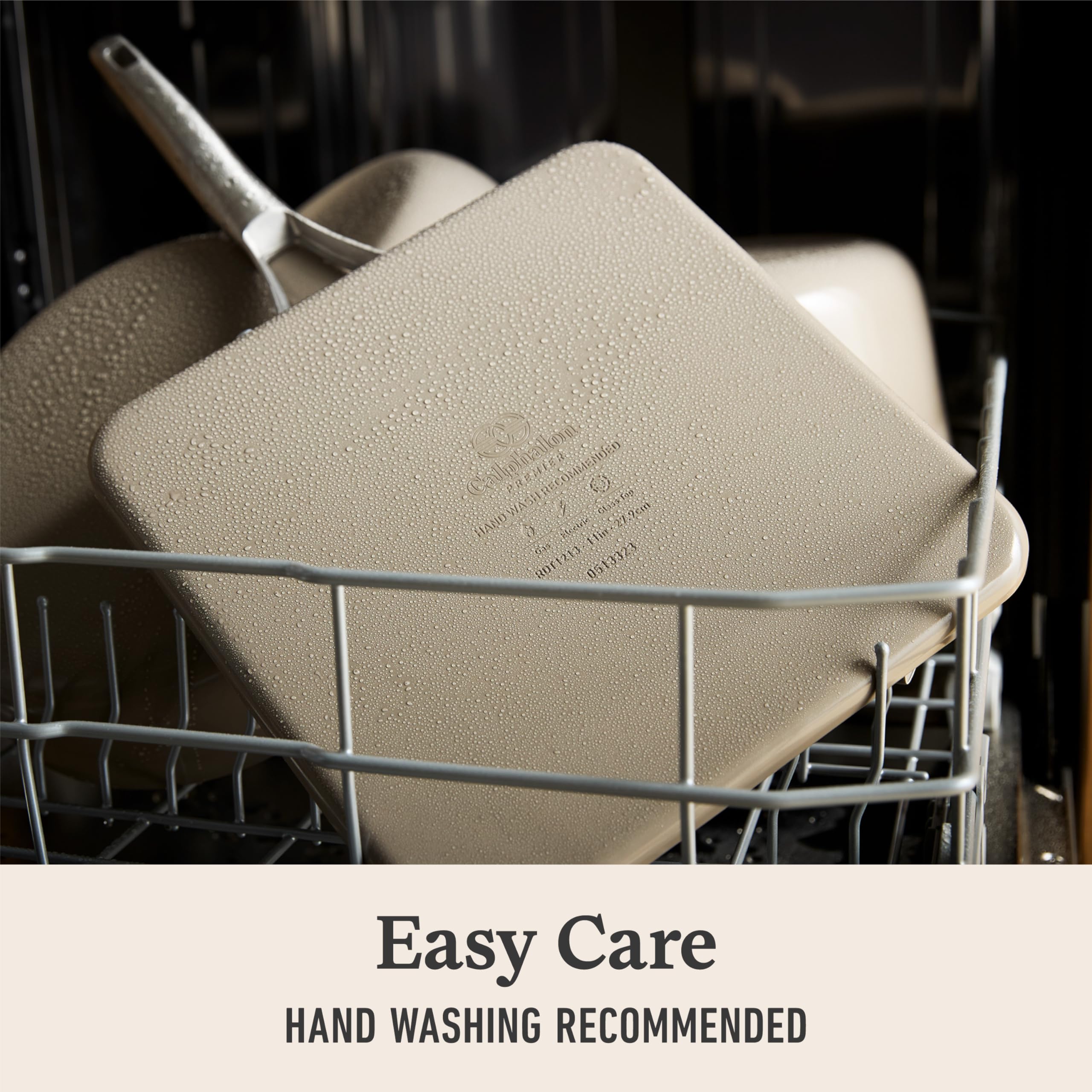 Calphalon® Premier Ceramic Nonstick 11" Square Griddle, Mushroom Grey - Image 5