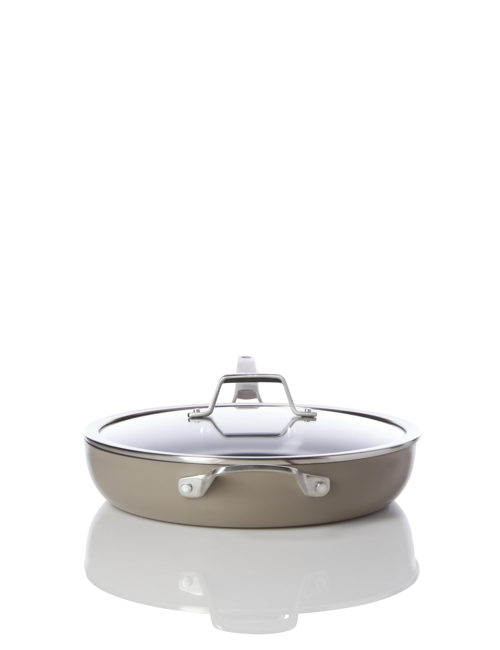 Calphalon® Premier Ceramic Nonstick 12" Frying Pan with Lid, Mushroom Grey - Image 4