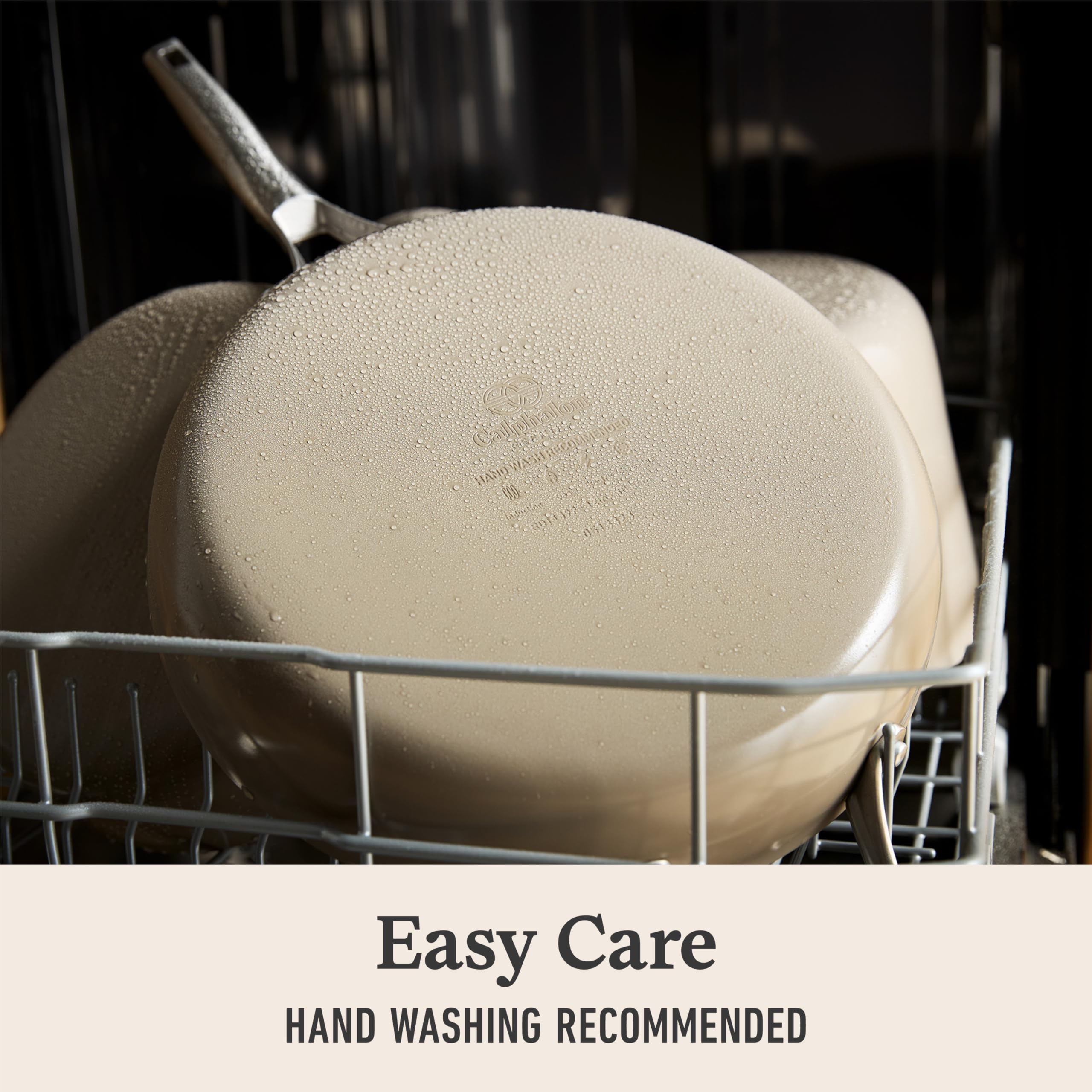 Calphalon® Premier Ceramic Nonstick 12" Frying Pan with Lid, Mushroom Grey - Image 6