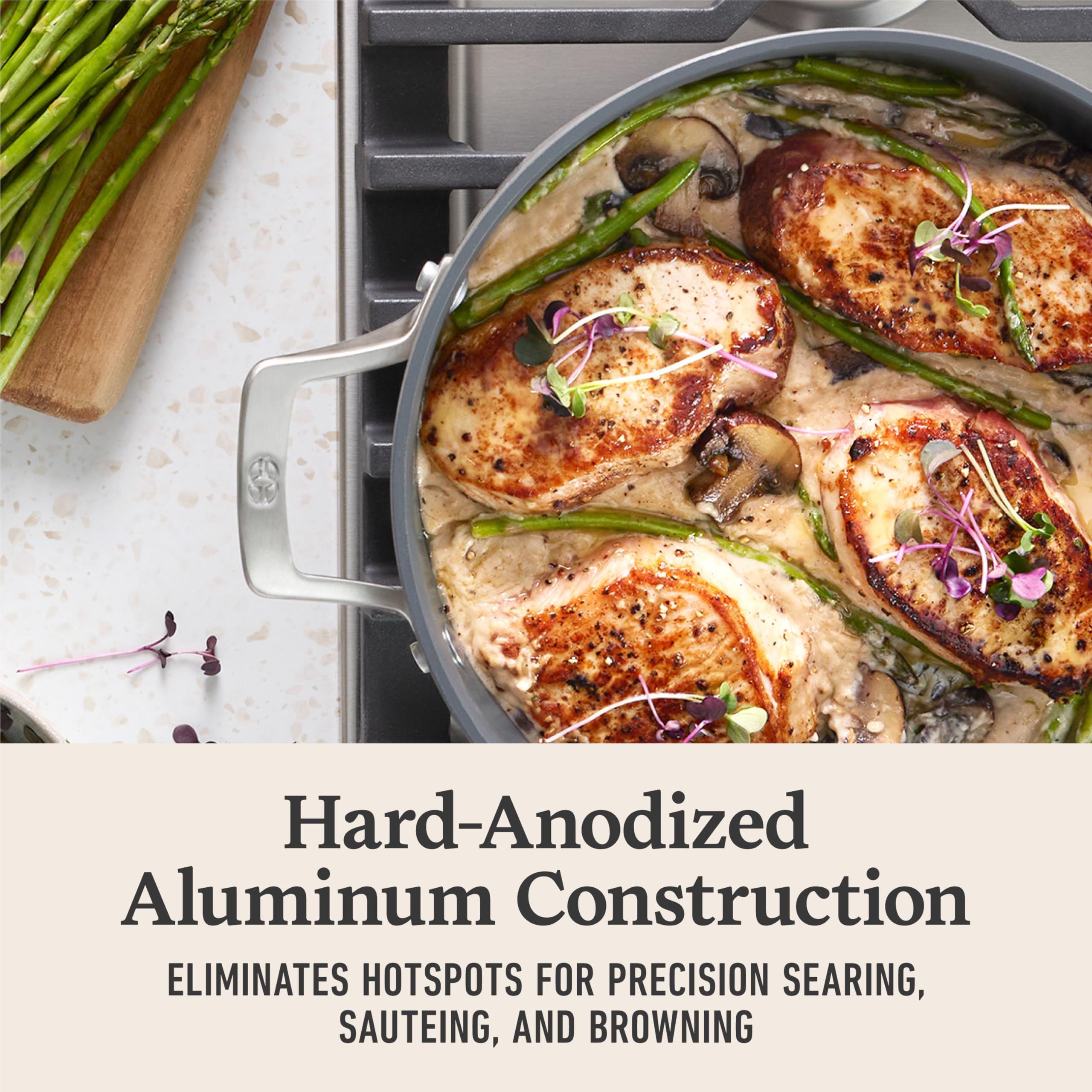 Calphalon® Premier Ceramic Nonstick 7-Qt. Dutch Oven with Lid, Mushroom Grey - Image 3