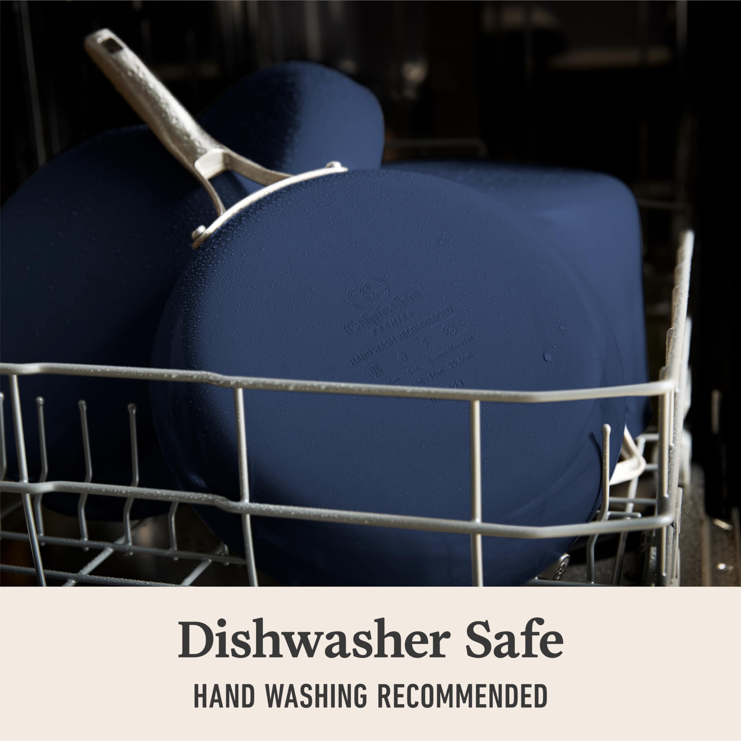 Calphalon® Premier Ceramic Nonstick 8" and 10" Frying Pan Set, Midnight Blue - Image 5