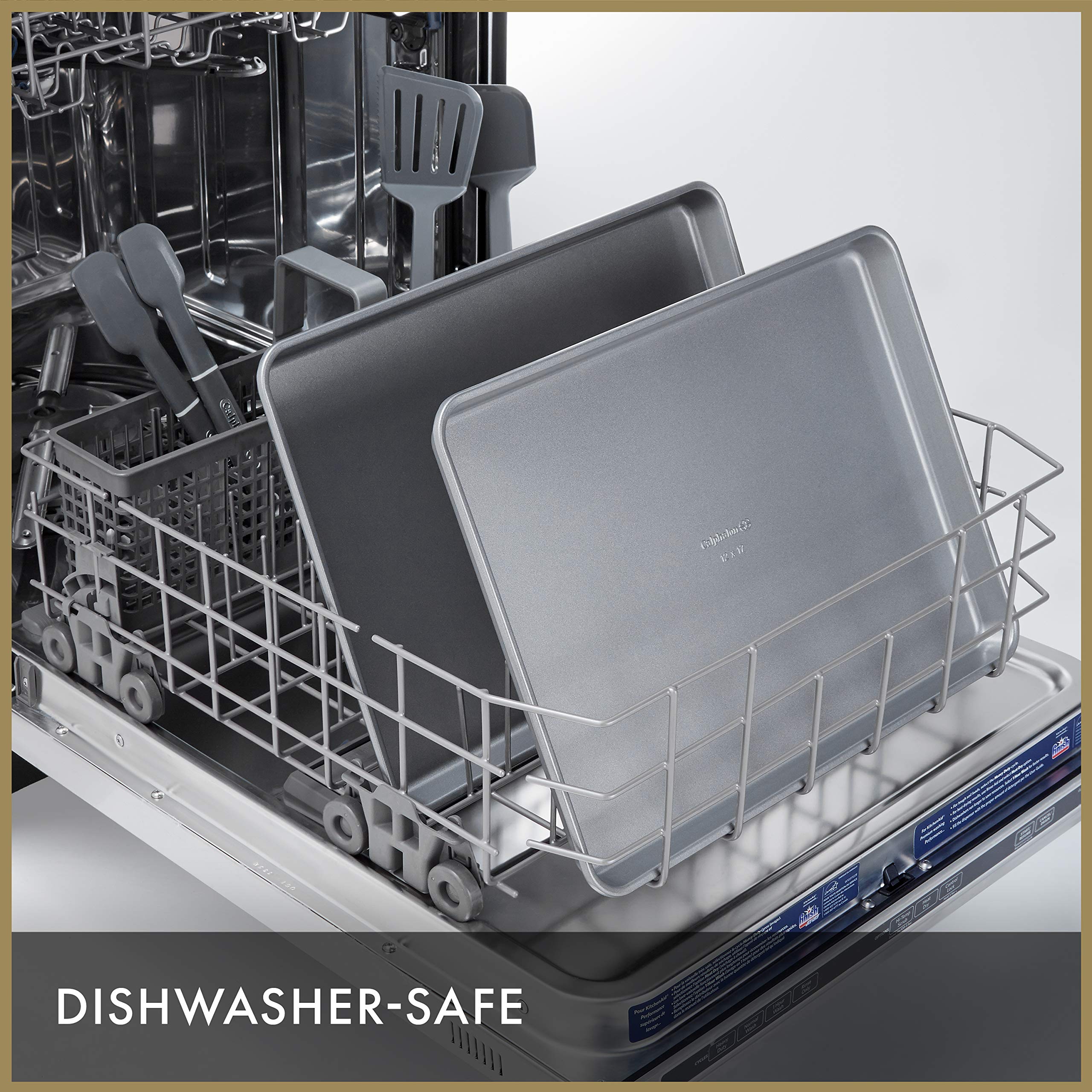 Calphalon Premium Nonstick Baking Pans Set of 2, 12 x 17 inch, Silverware, Heavy Gauge Steel Core - Image 4