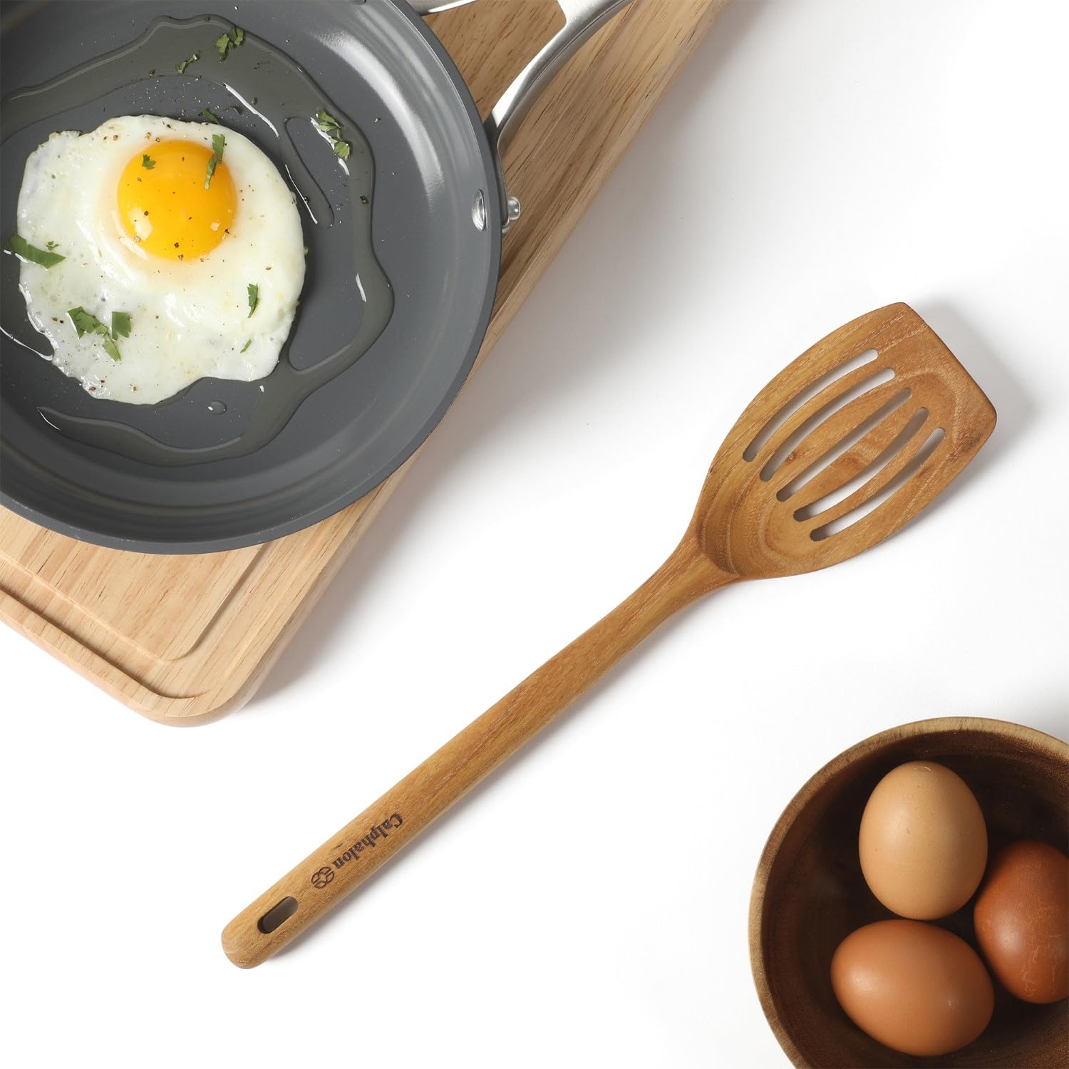 Calphalon Prime 13 Inch Teak Wood Slotted Turner - Image 9