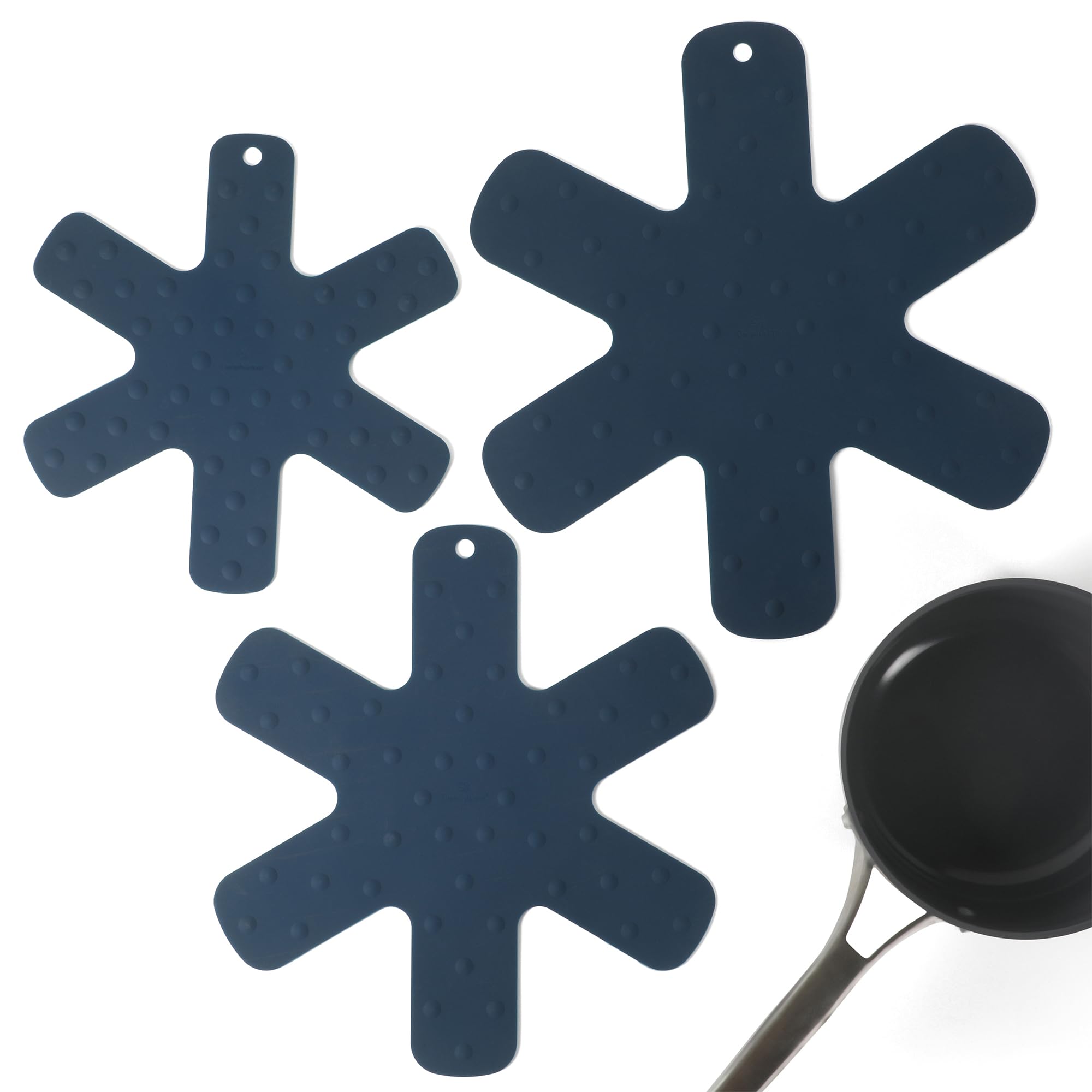 Calphalon Prime 3 Piece Silicone Trivet Pan Protector Set - Navy Blue - Image 8