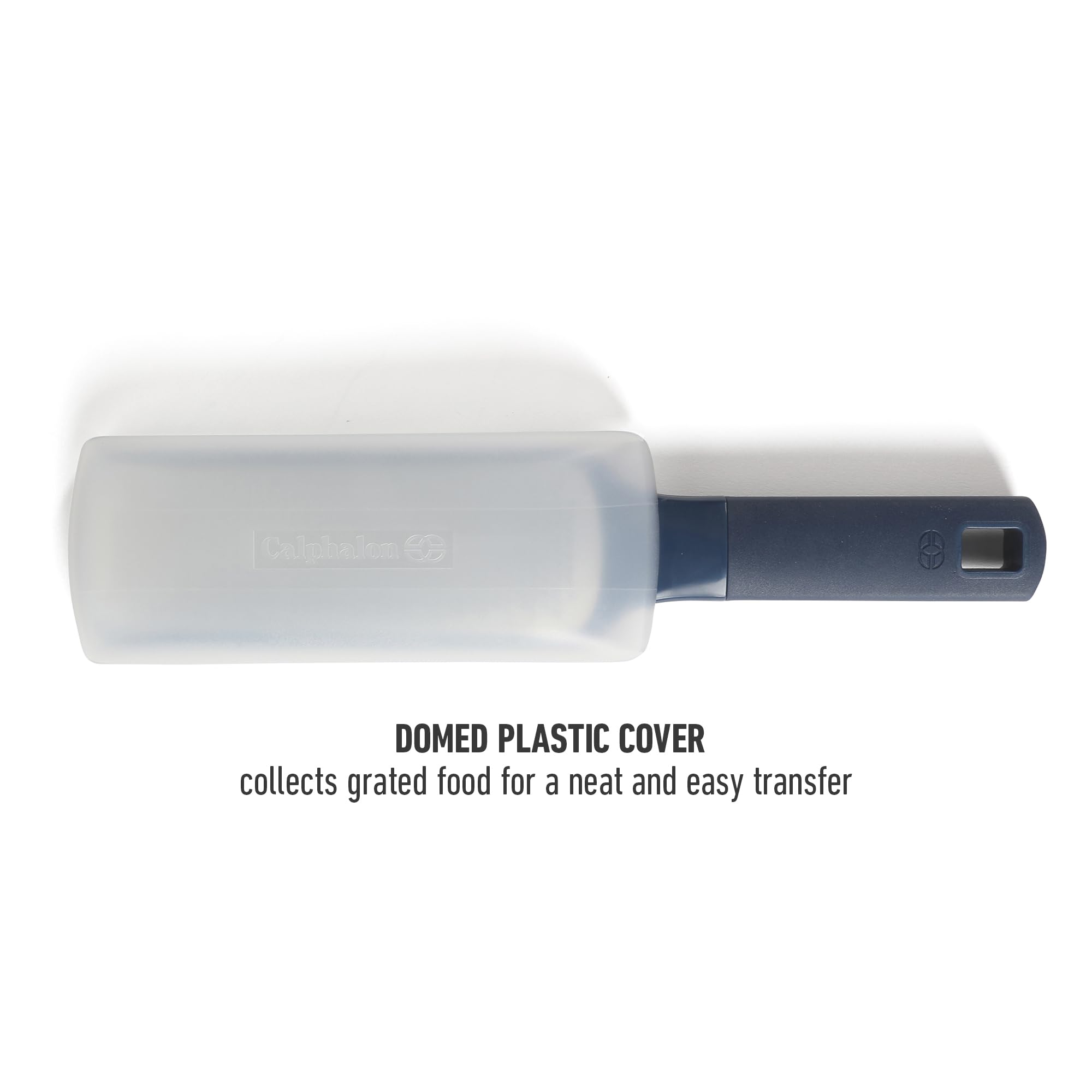 Calphalon Prime Stainless Steel Handheld Cheese Grater W/Cover & Rubber Handle - Navy Blue - Image 7