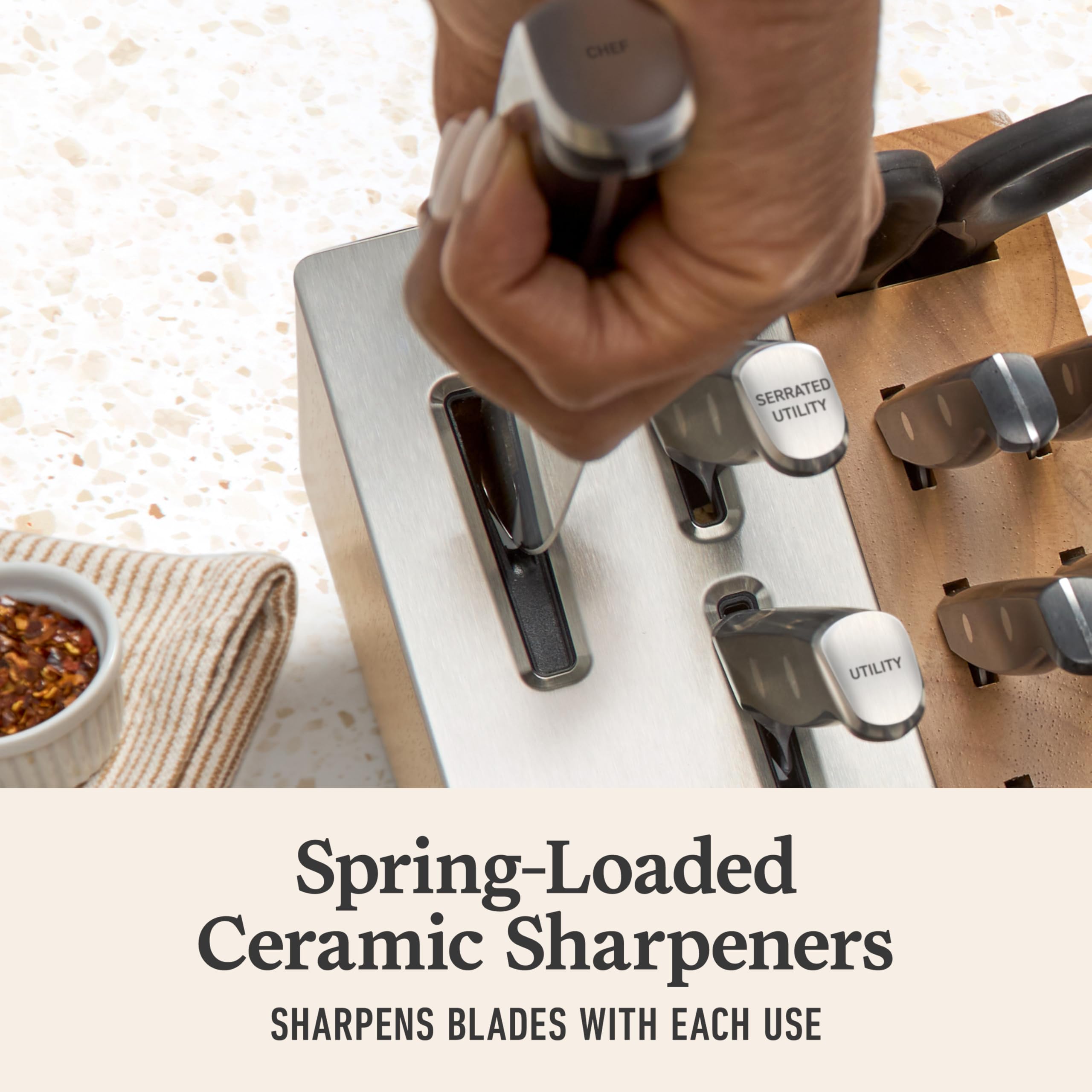 Premier by Calphalon® 15-Piece Knife Set with SharpIN™ Edgetech - Image 3