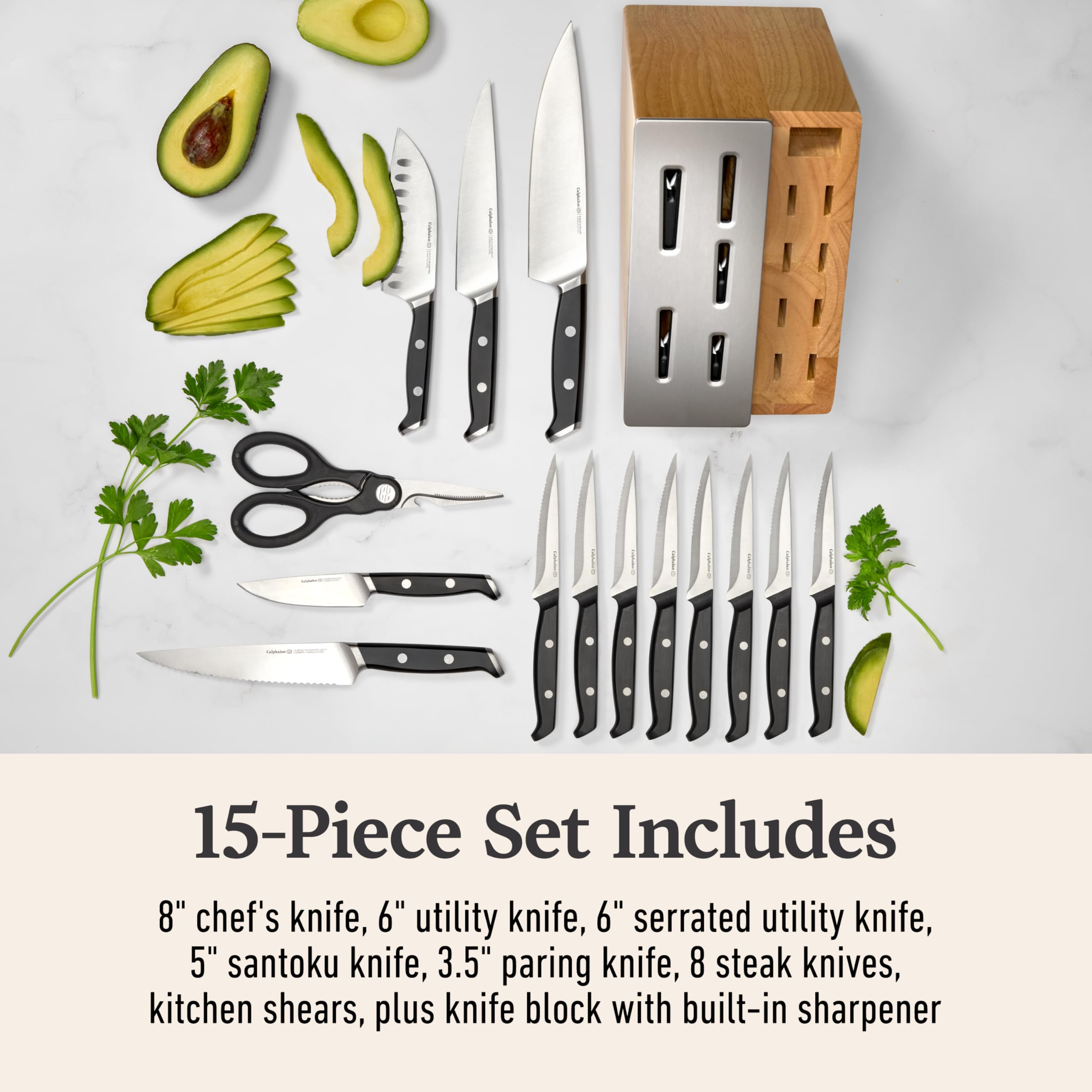 Premier by Calphalon® 15-Piece Knife Set with SharpIN™ Edgetech - Image 6